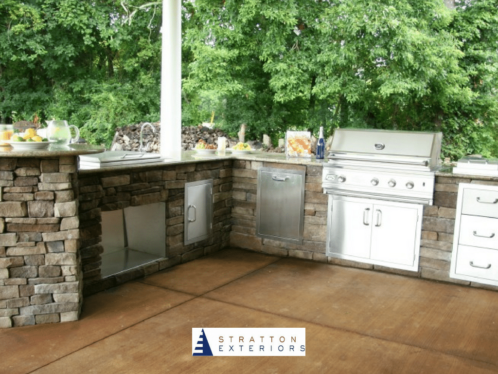 Stratton Outdoor Kitchen Stonework Grill