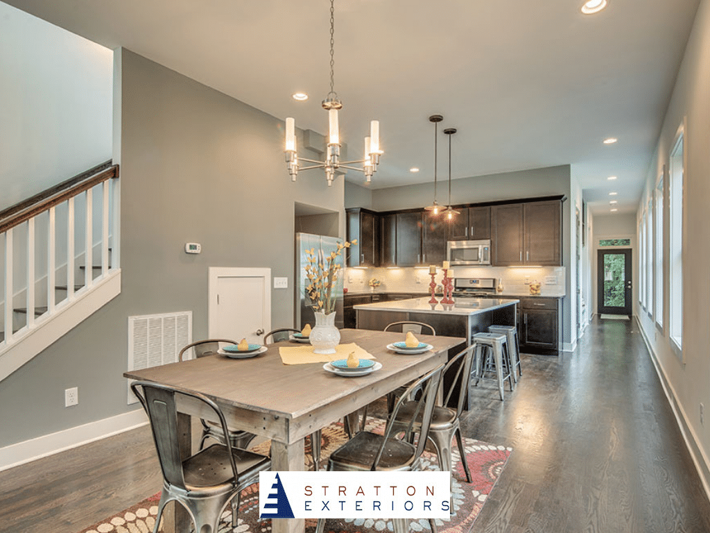 Kitchen With Chandelier